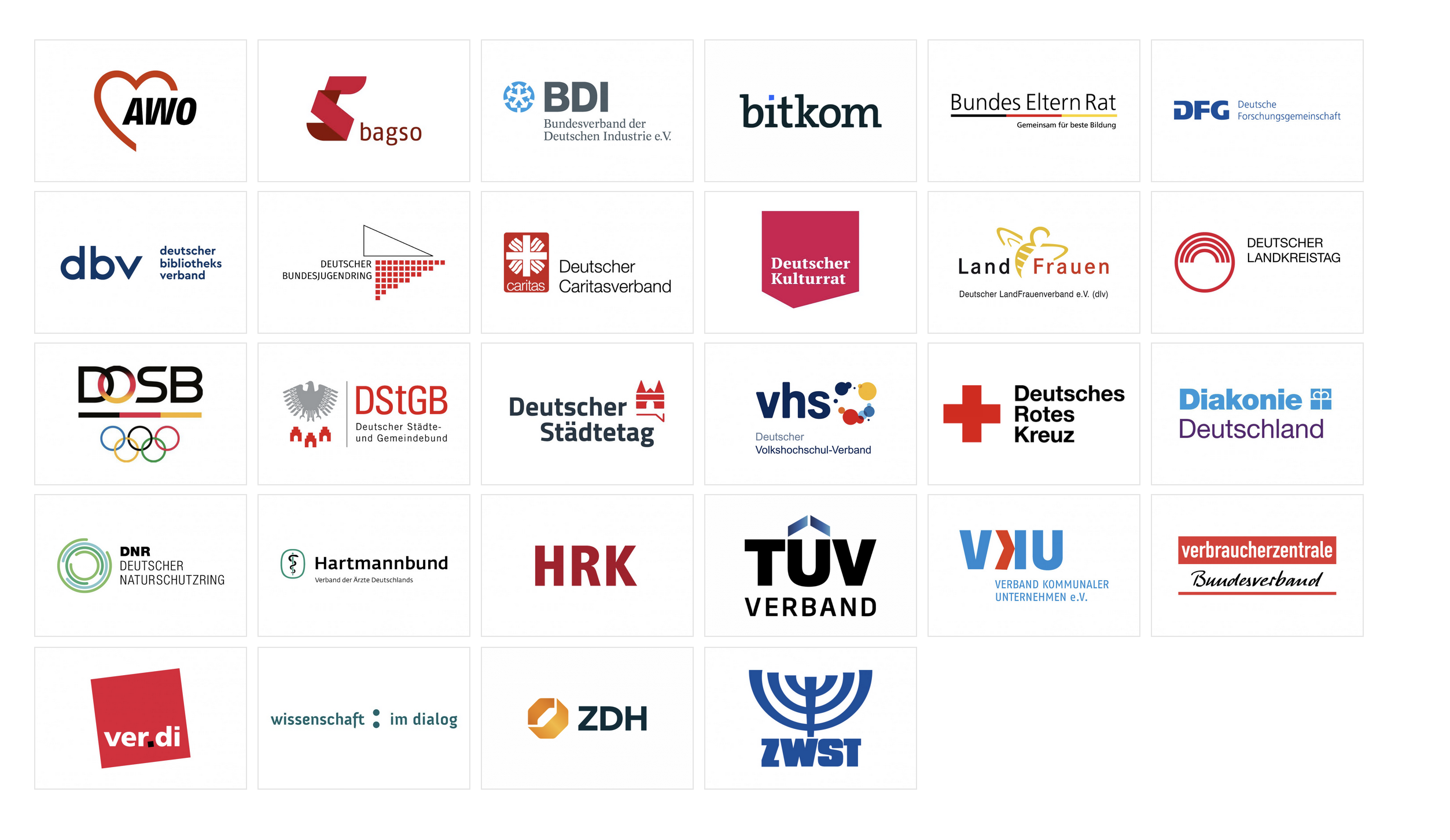 Screenshot  mit den Logos der Unterstützer der Initiative Digital für alle 
